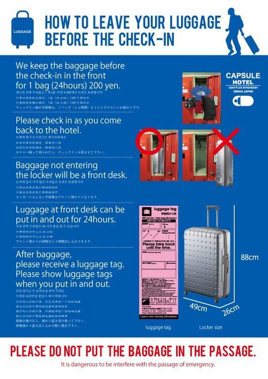 Capsule Hotel Asahi Plaza Shinsaibashi Osaka Zewnętrze zdjęcie